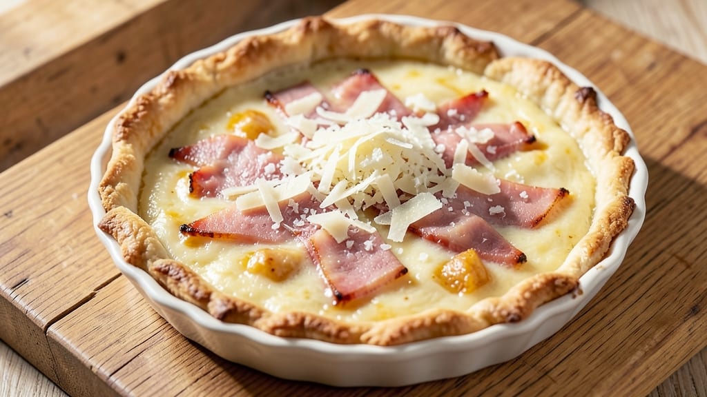 Basic Ham and Cheese Quiche Recipe: Golden Crust With Silky Egg Filling