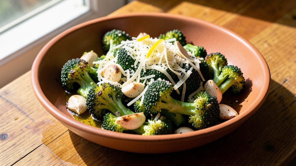 Broccoli With Parmesan Cheese Recipe: Crispy Roasted Florets with Nutty Cheese Crunch