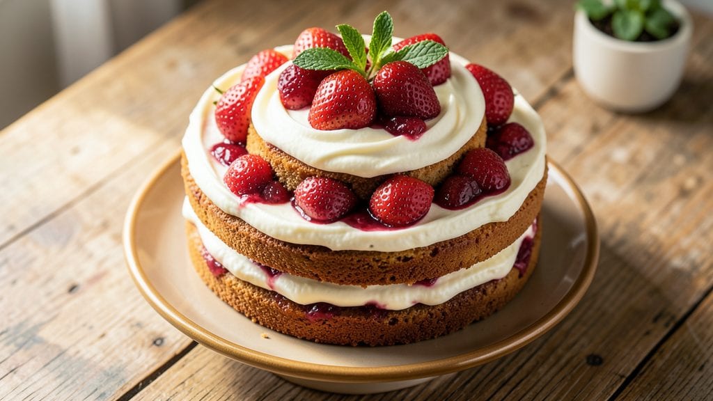 Strawberry Cake With Cream Cheese Frosting Recipe: Juicy Berries Meet Tangy-Sweet Swirls